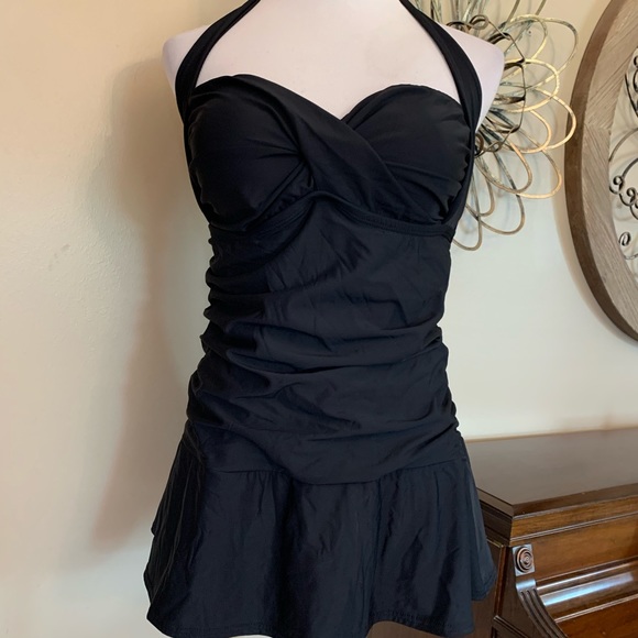 Swimsuits For All Other - S4A Size 18 Black One Piece Skirted Swimsuit